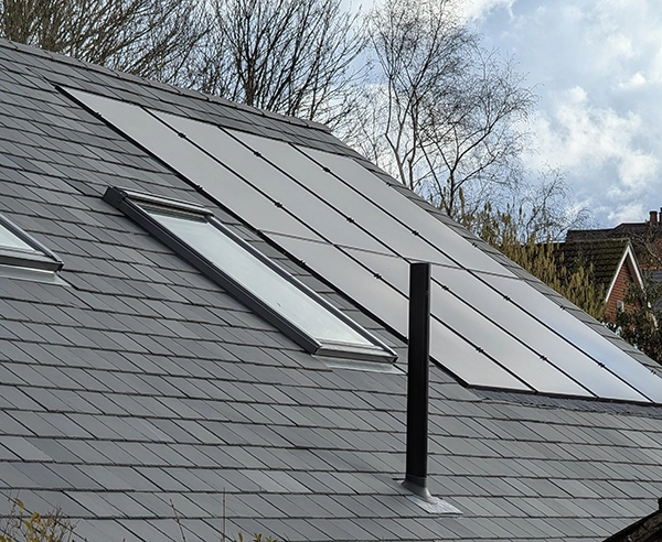 Solar panels in roof mounted